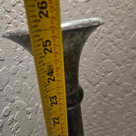 Pier 1 Metal Green Candlestick Candle Holder 25" - Picture 3 of 6